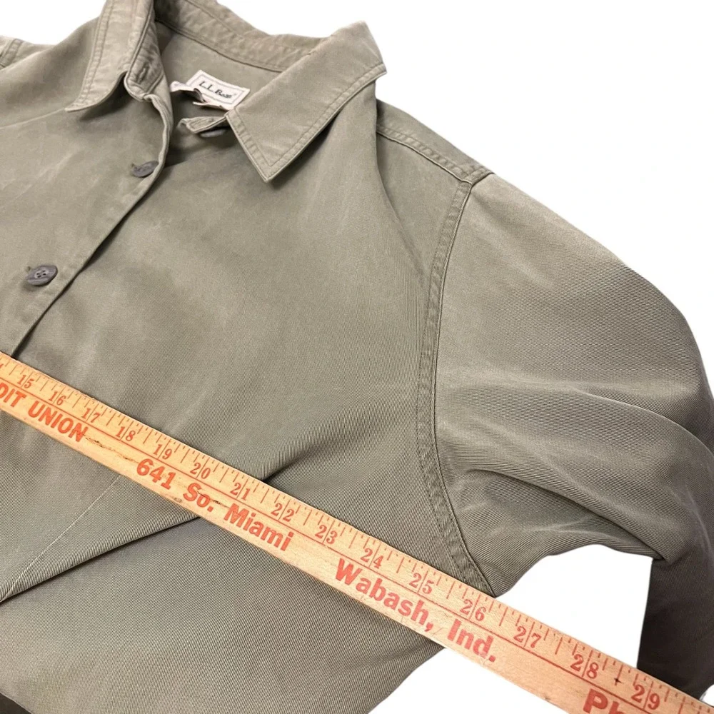 LL Bean Womens Utility Field Chore Barn Jacket Olive Green Y2K Unlined Size‎ 22W - Picture 3 of 9